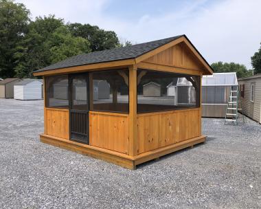 et-9017 12x14 wood peak roof pavilion wth floor