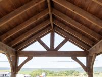 10x14 Rough Cut Hemlock Peak Pavilion Roof Interior